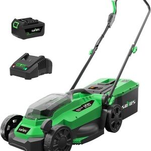 Brand new unopened box. Green and Black Cordless Lawn Mower by Greenworks